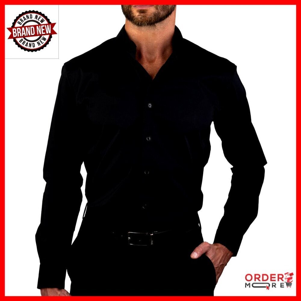Slim Fit Dress Shirt Long Sleeve Stretch Wrinkle-Free Business Casual